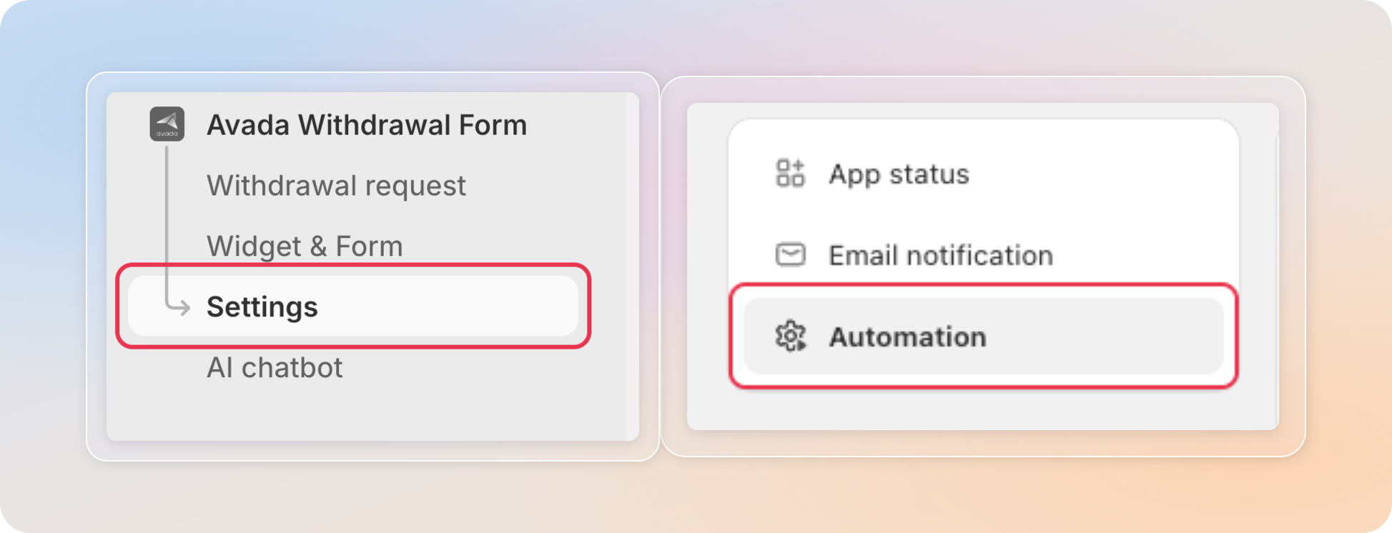 The Automation tab with its four automations