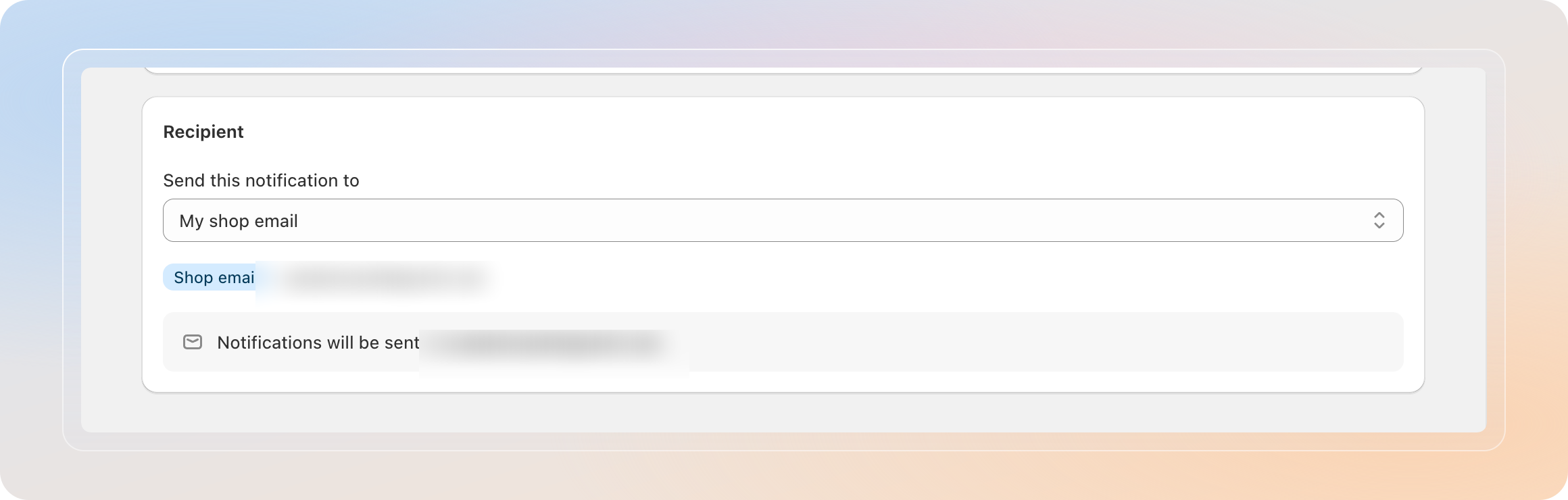 Set the notification recipient