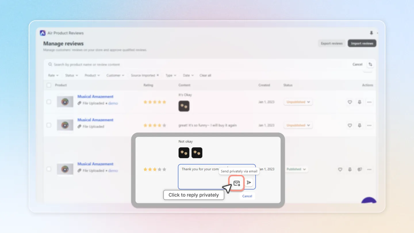 Air Reviews screenshot