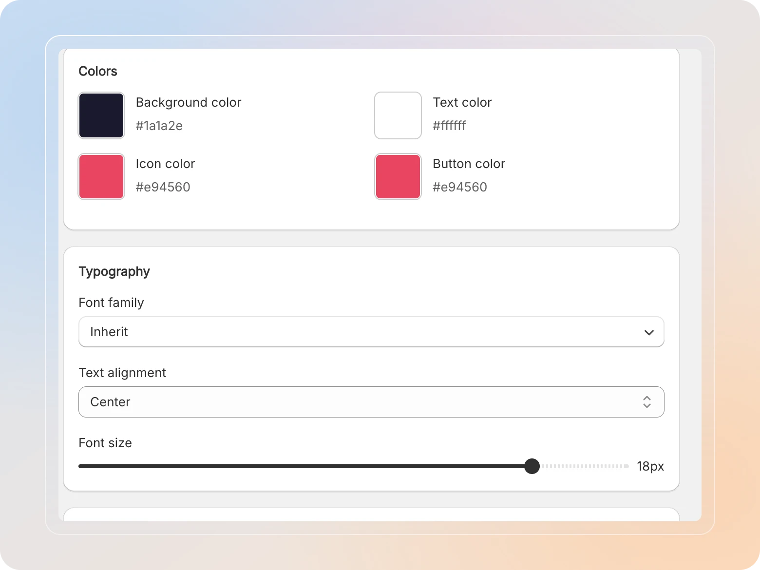 Set colors and typography