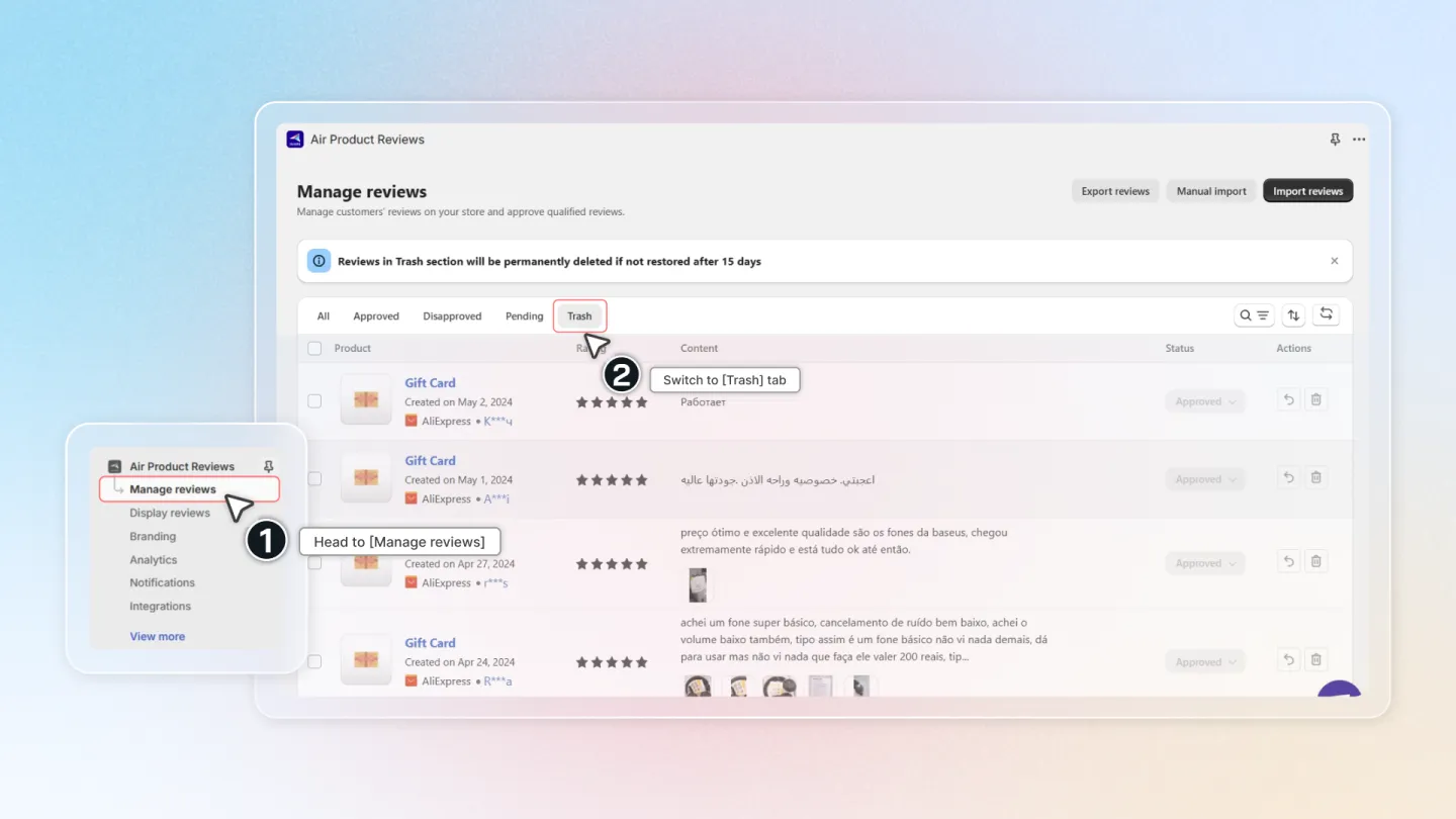 Air Reviews screenshot