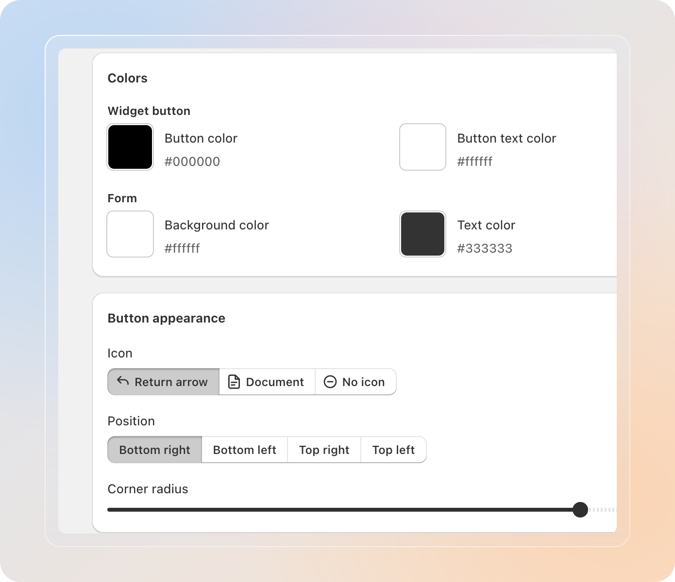 Style the widget button