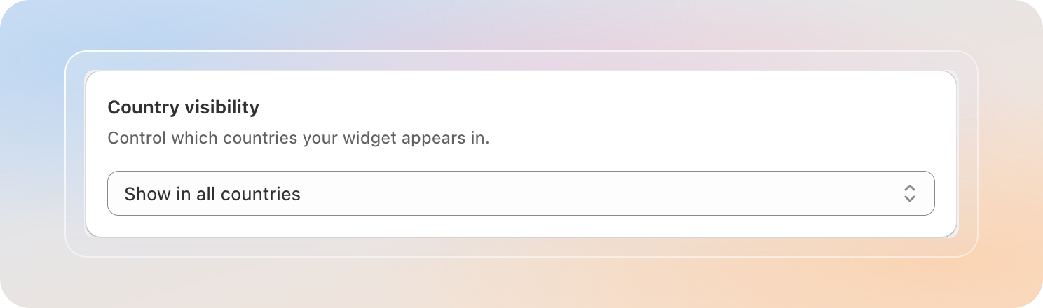 Country visibility settings