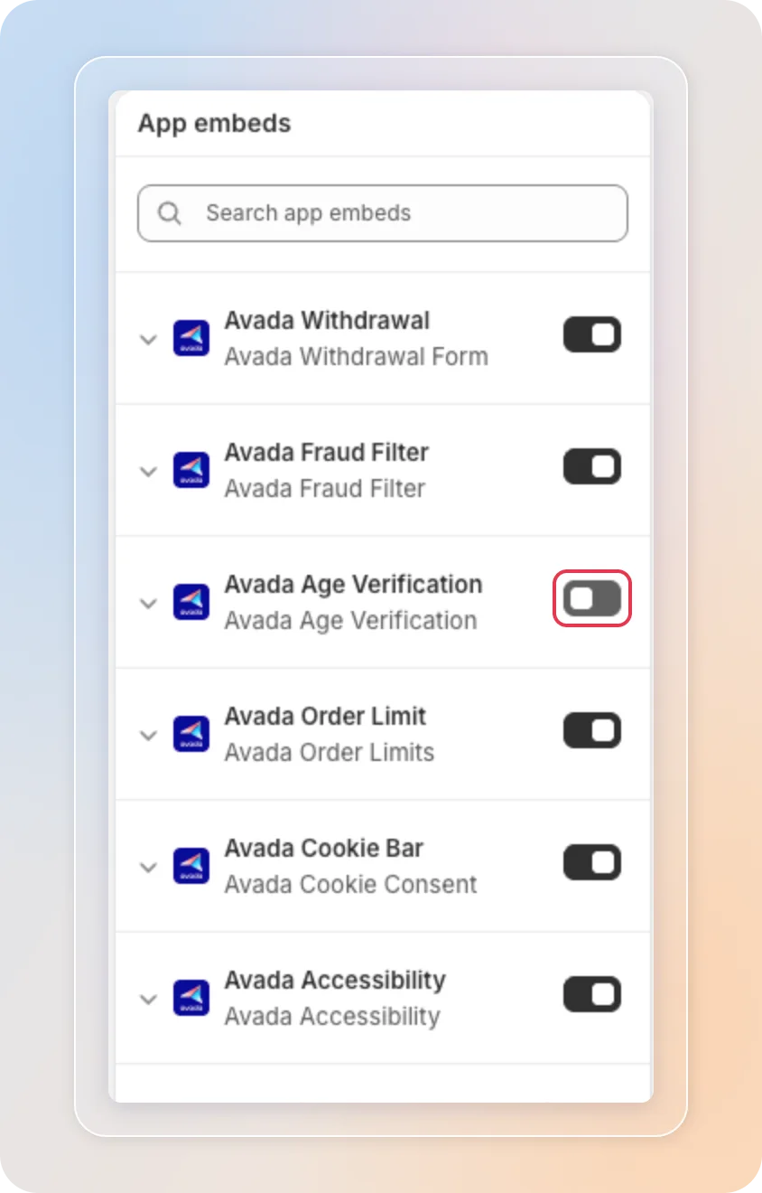Turn on the app embed in the theme editor