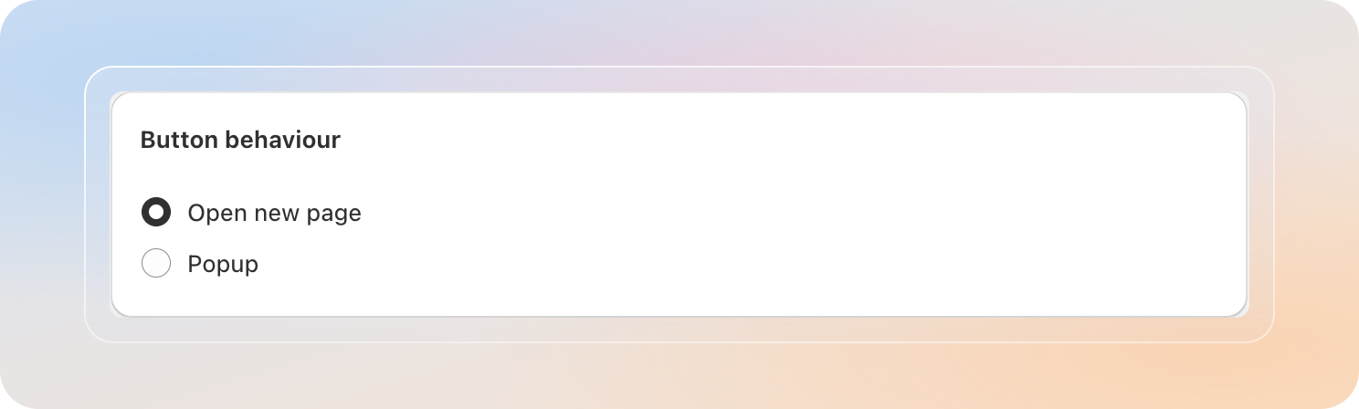 Button behaviour options