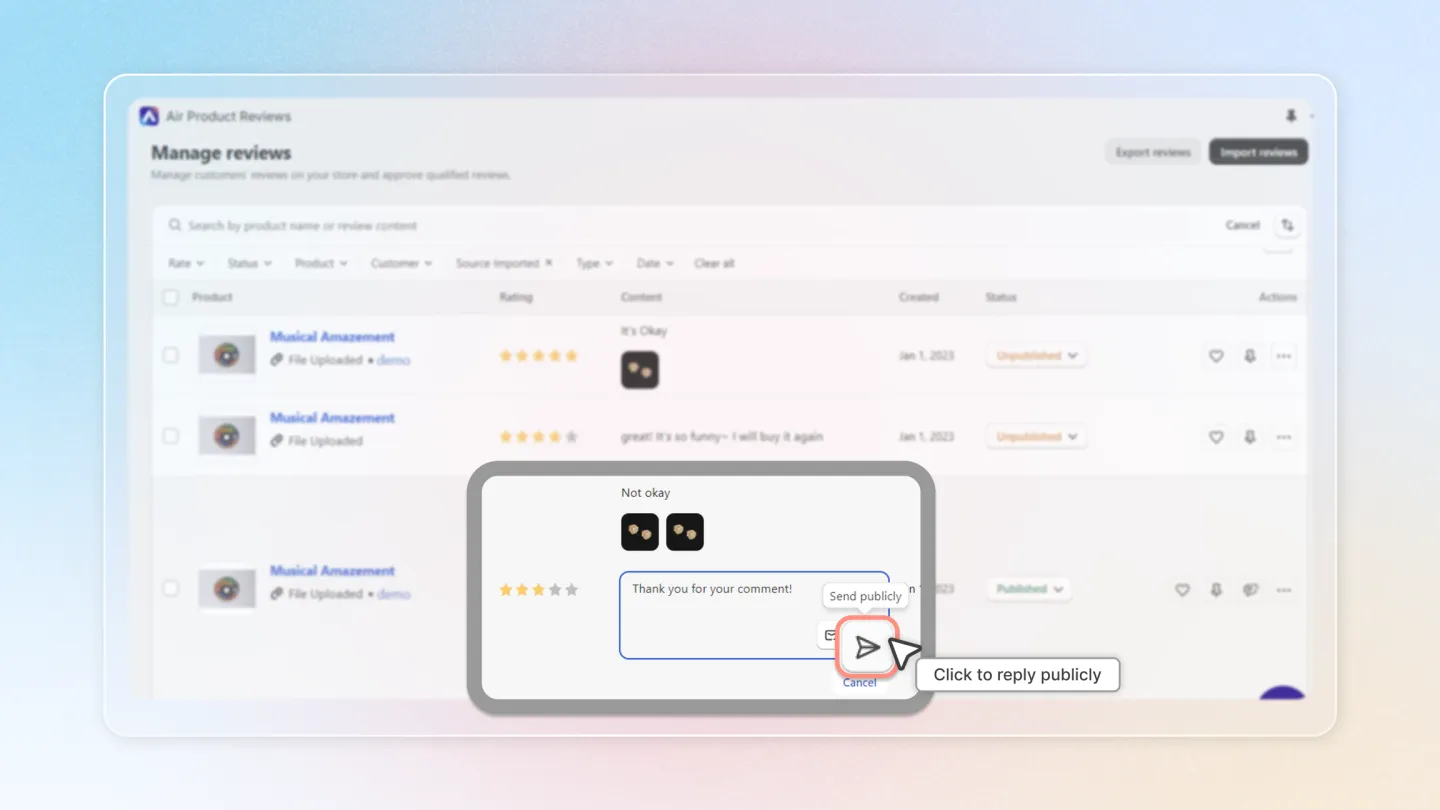 Air Reviews screenshot