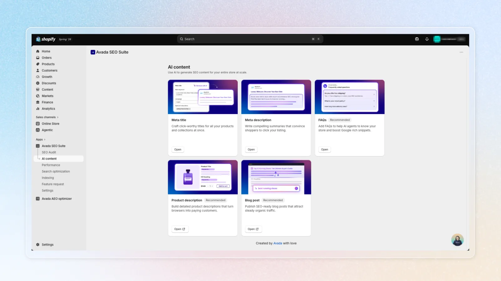 The AI content page