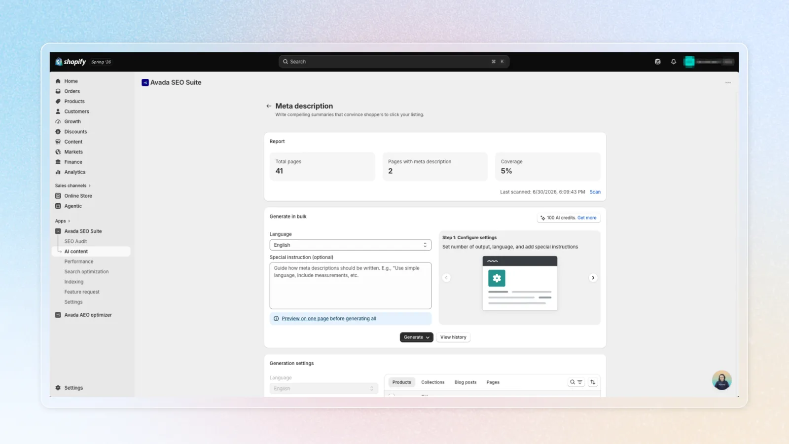 AI content bulk generation workspace