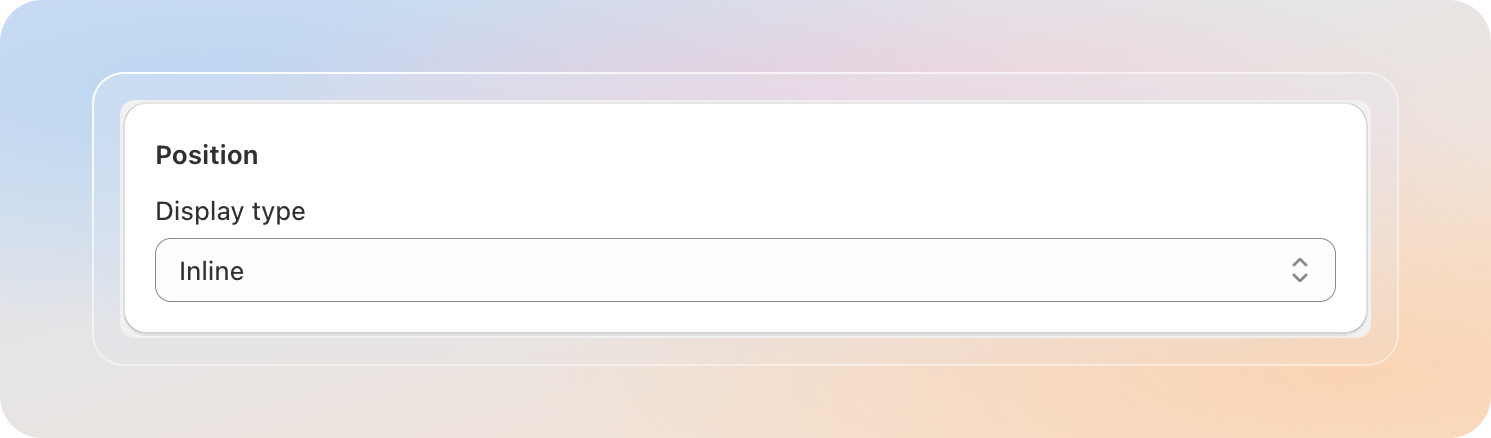 Display type dropdown
