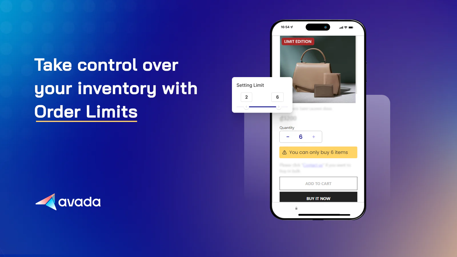 Avada Order limit app - Take control over your inventory