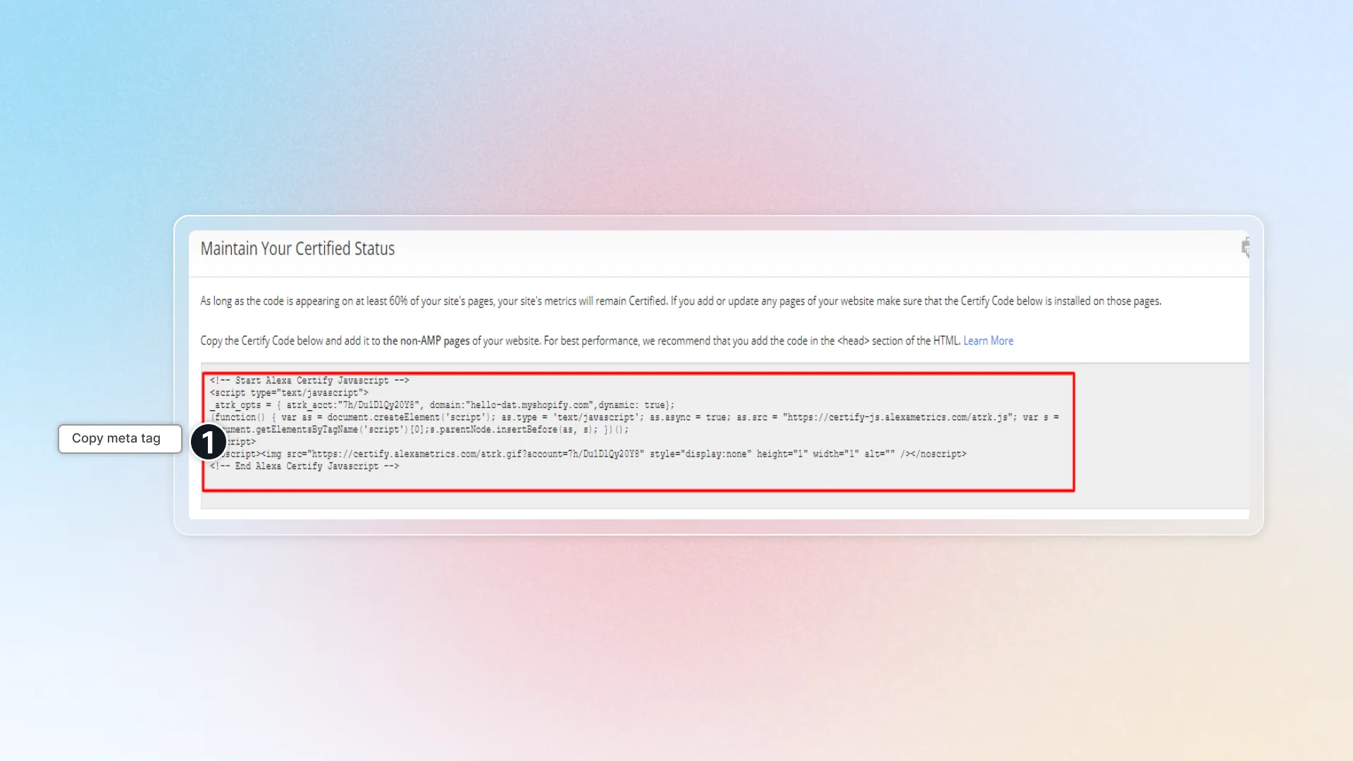 How to verify site on alexa
