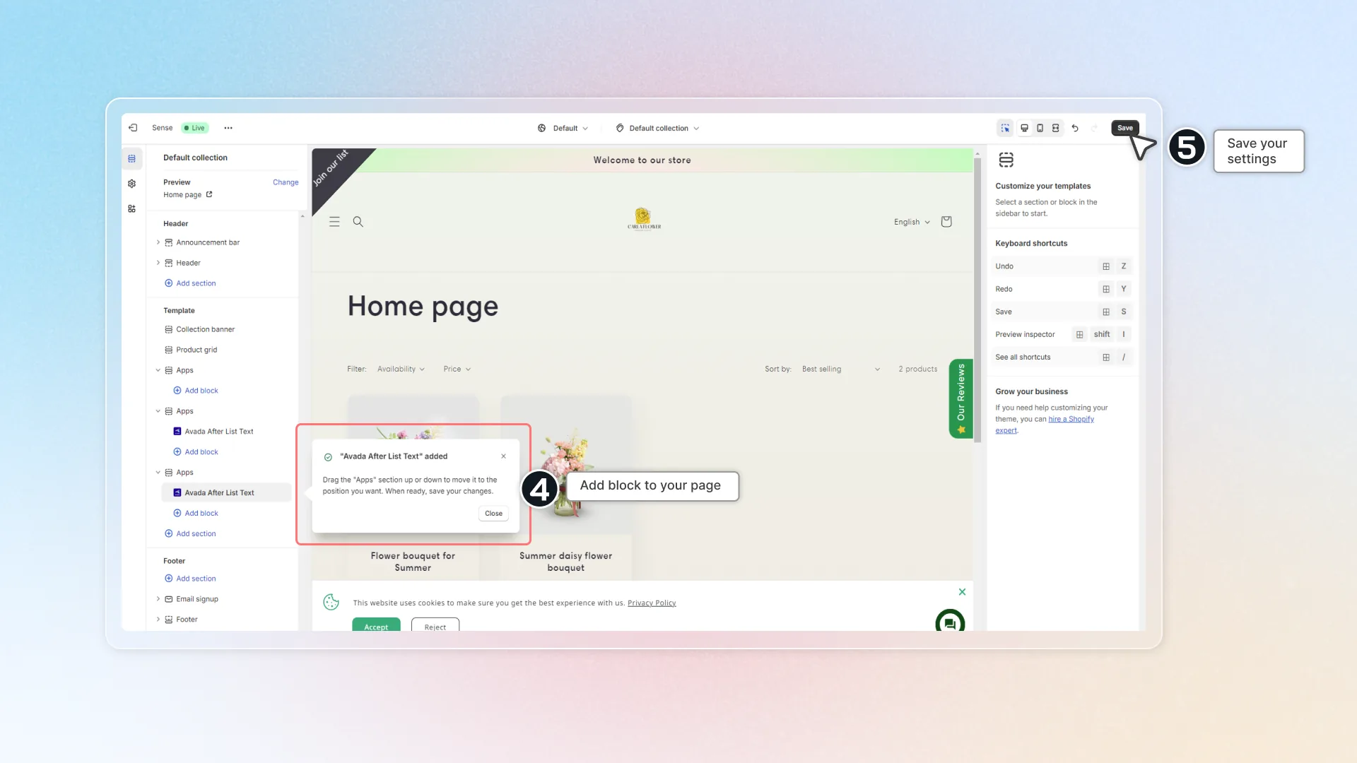 add After item list content in your theme