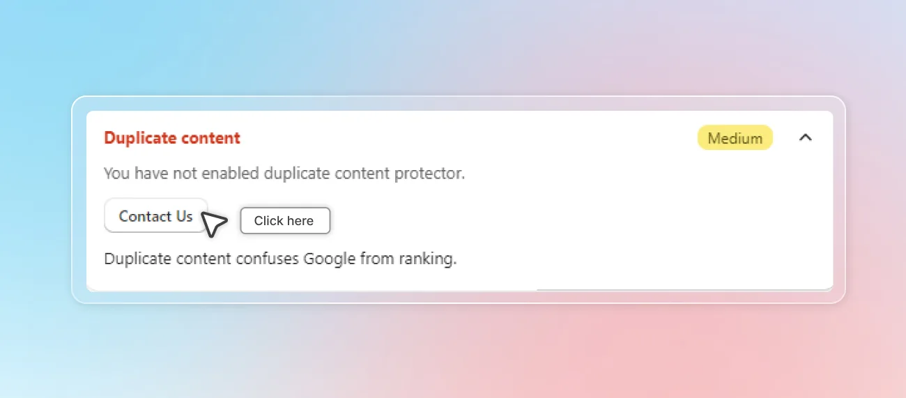 SEO checklist duplicate content