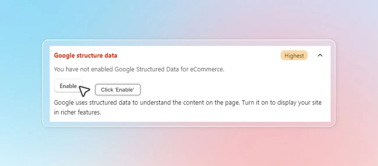 SEO checklist google structured data