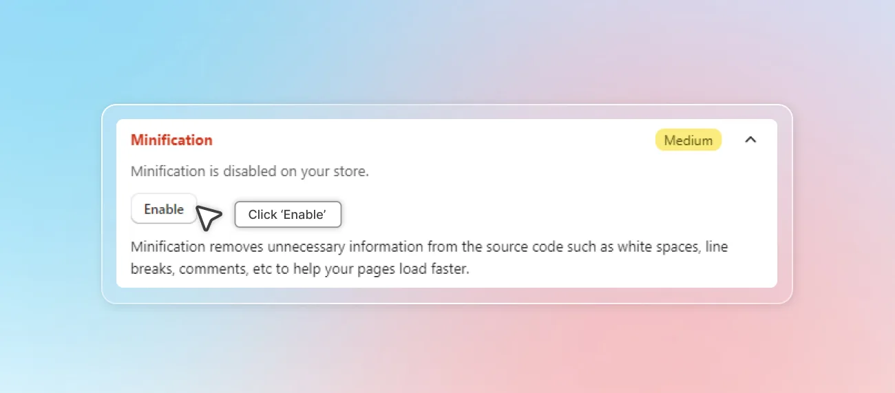 SEO checklist minification