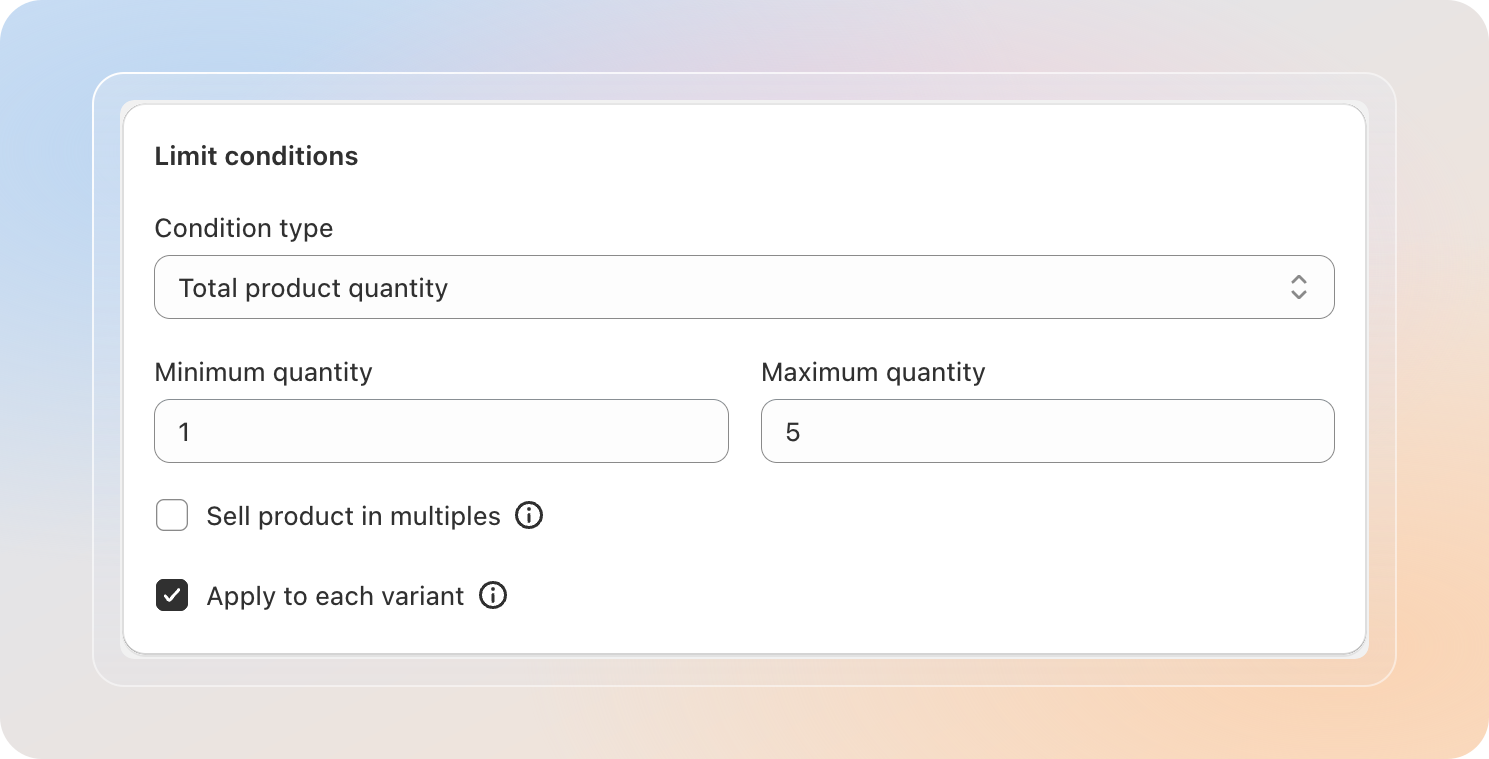 Limit conditions