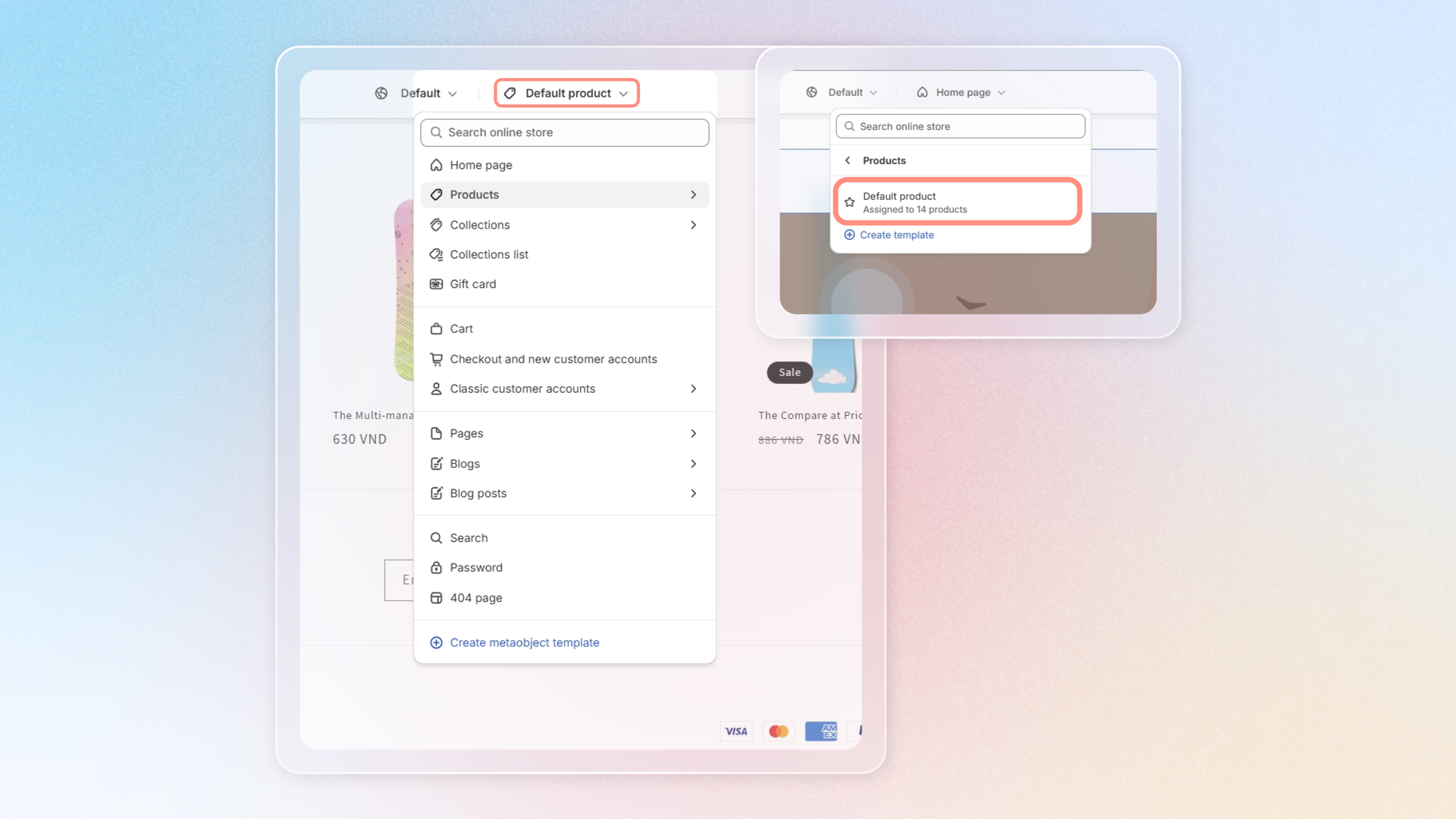 Select Product page