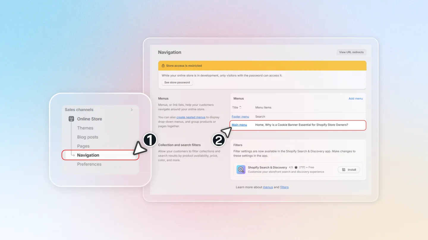 Access navigation settings