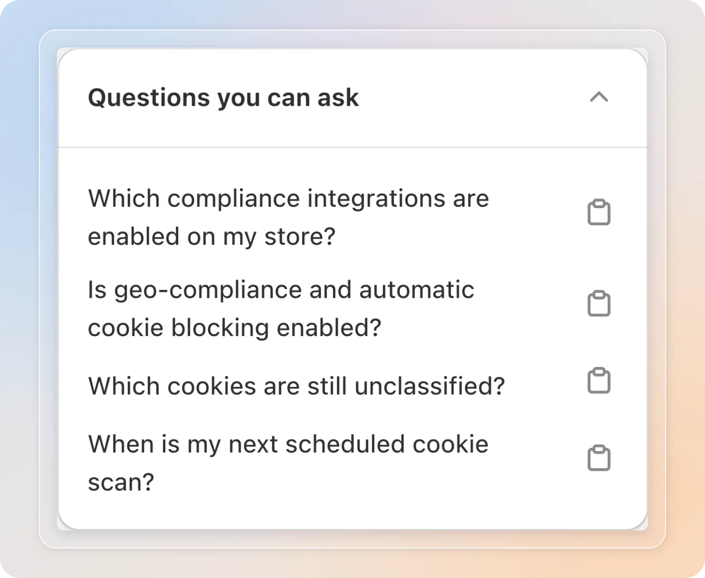 Sample questions you can copy