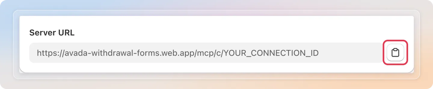 Copy the server URL