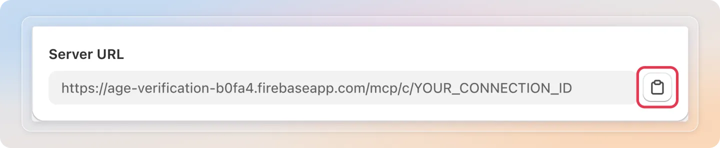 Copy the server URL