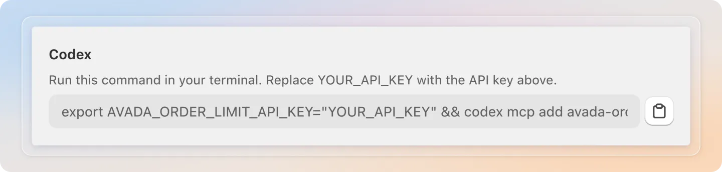 Copy the command for your client