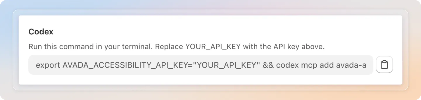 Copy the command for your client