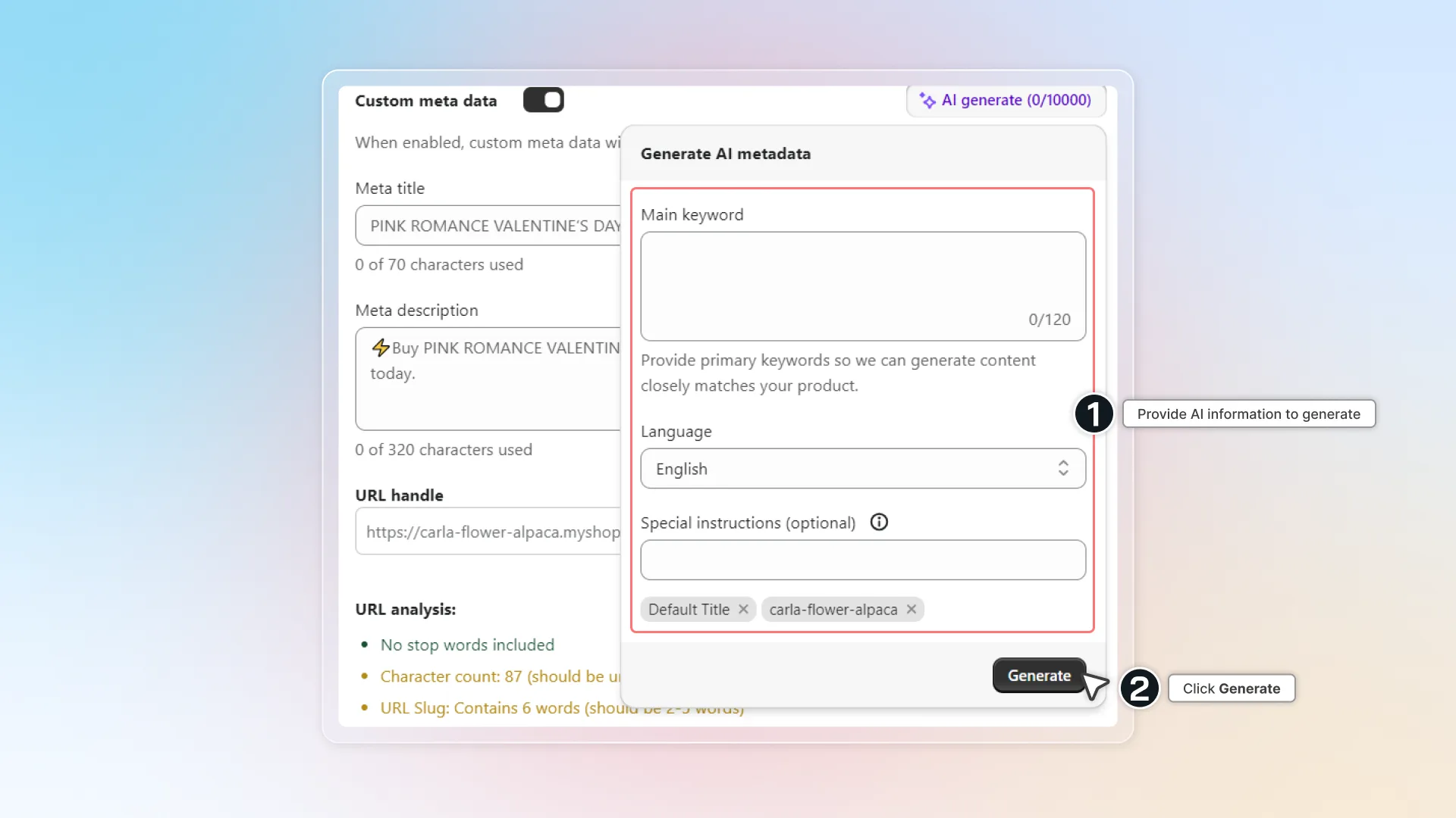 Click AI generate