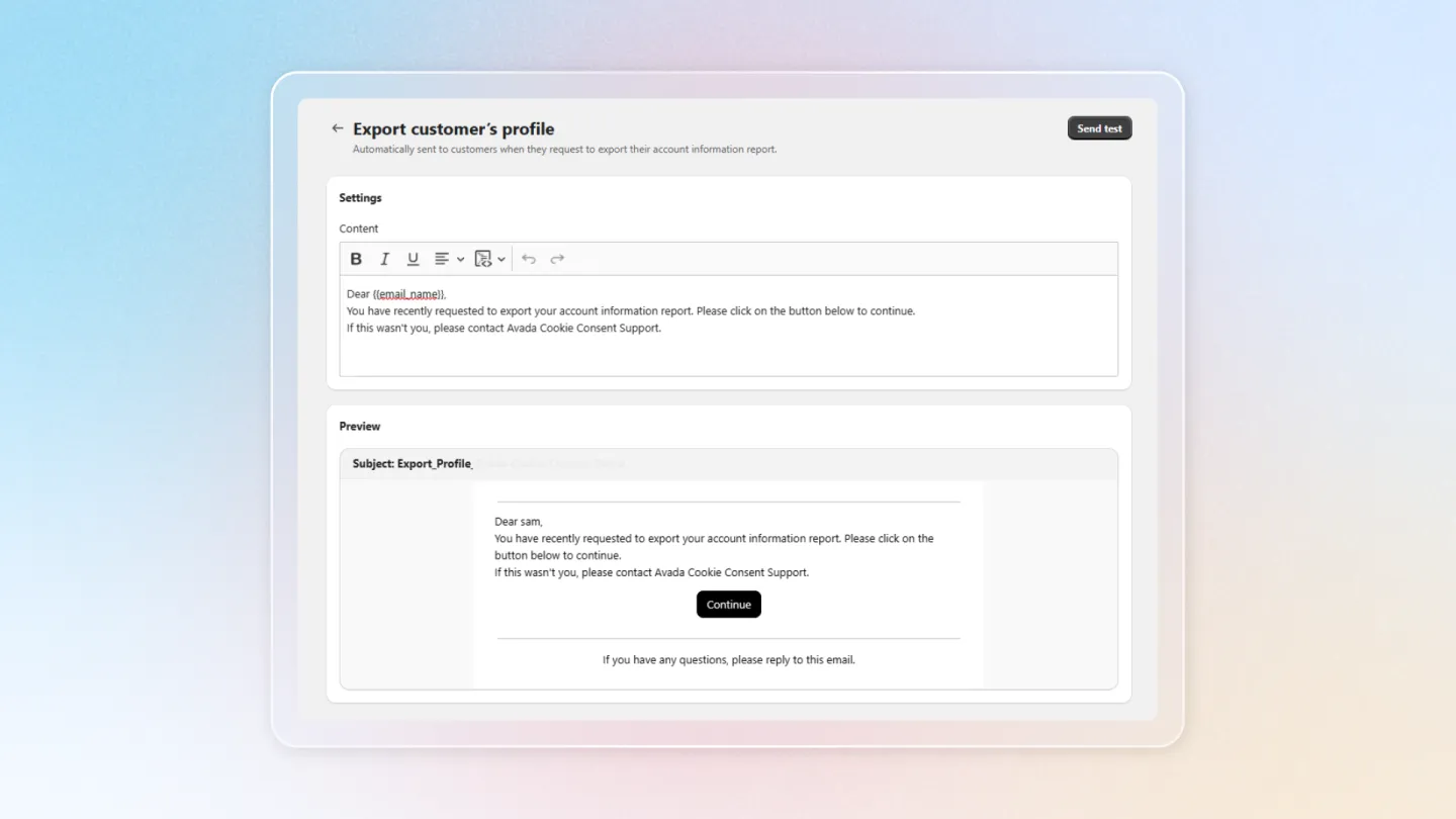 Select email template