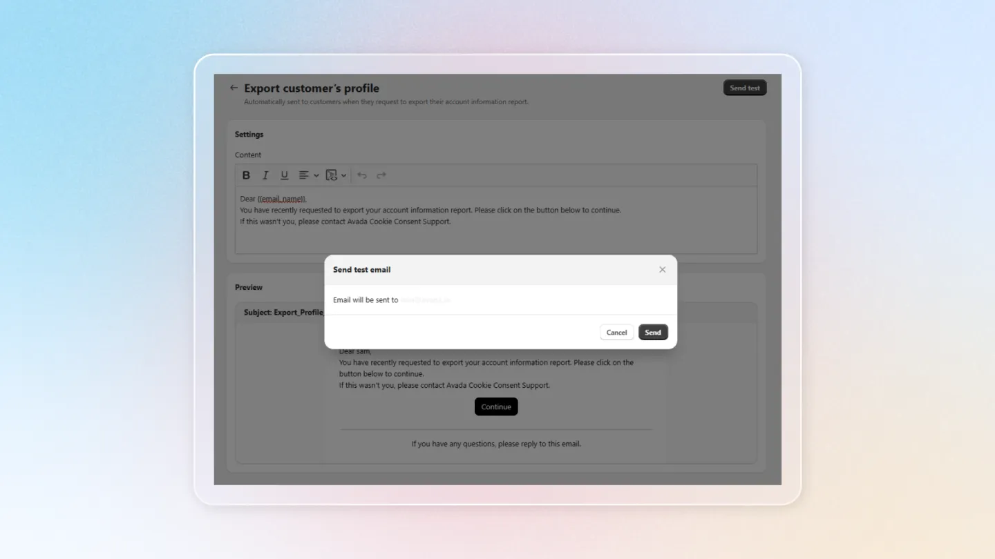Enter email content