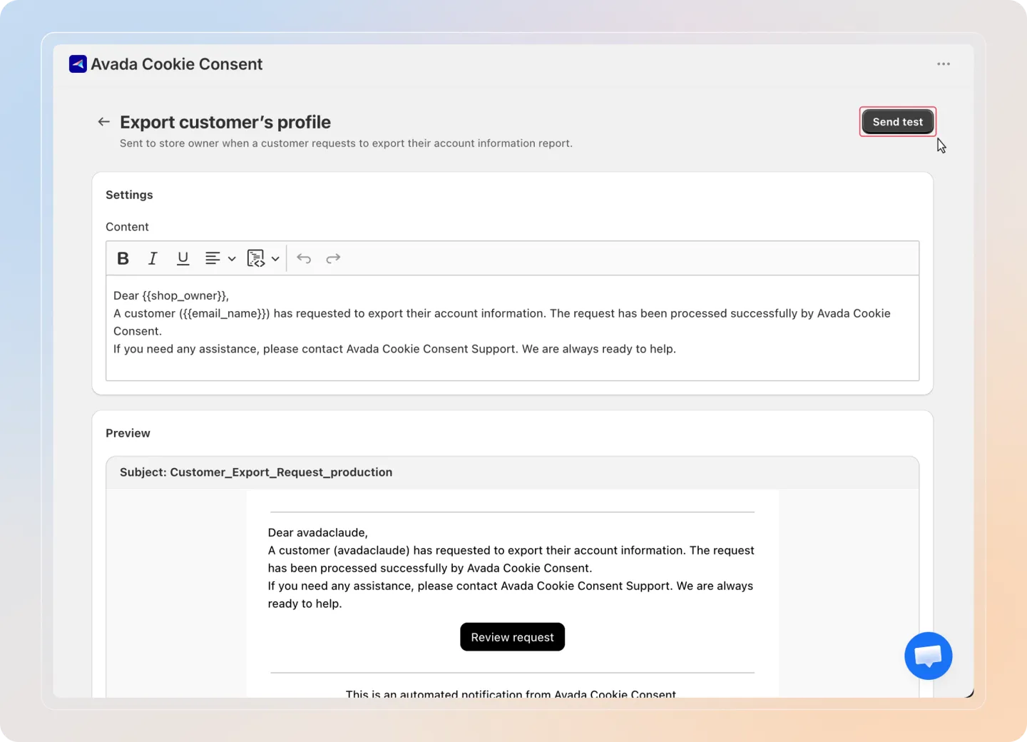 Navigate to email settings