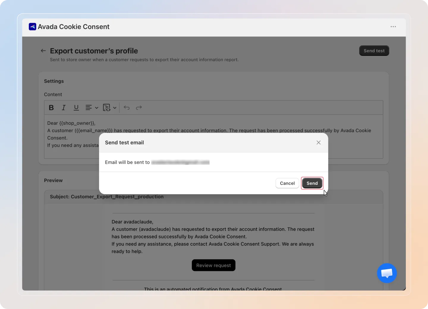 Edit email content