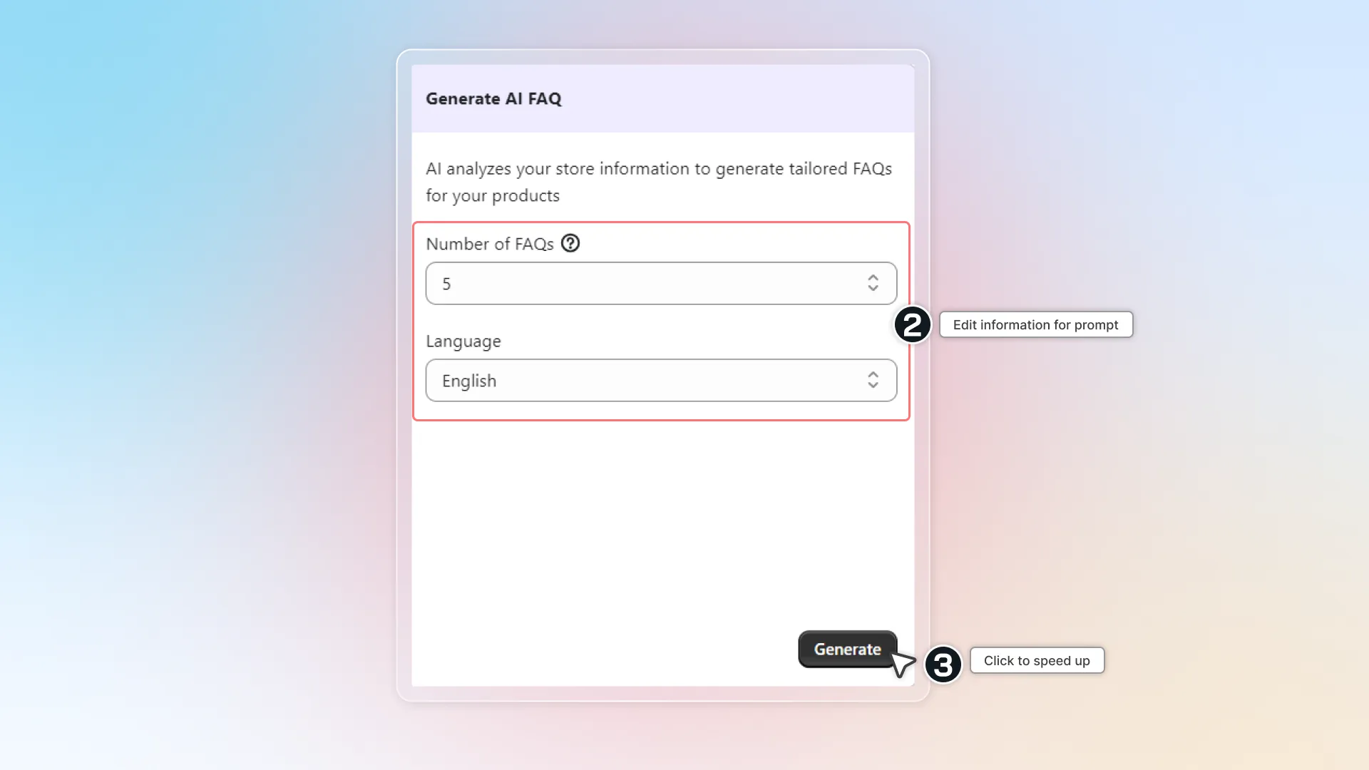 Edit AI prompt for FAQ