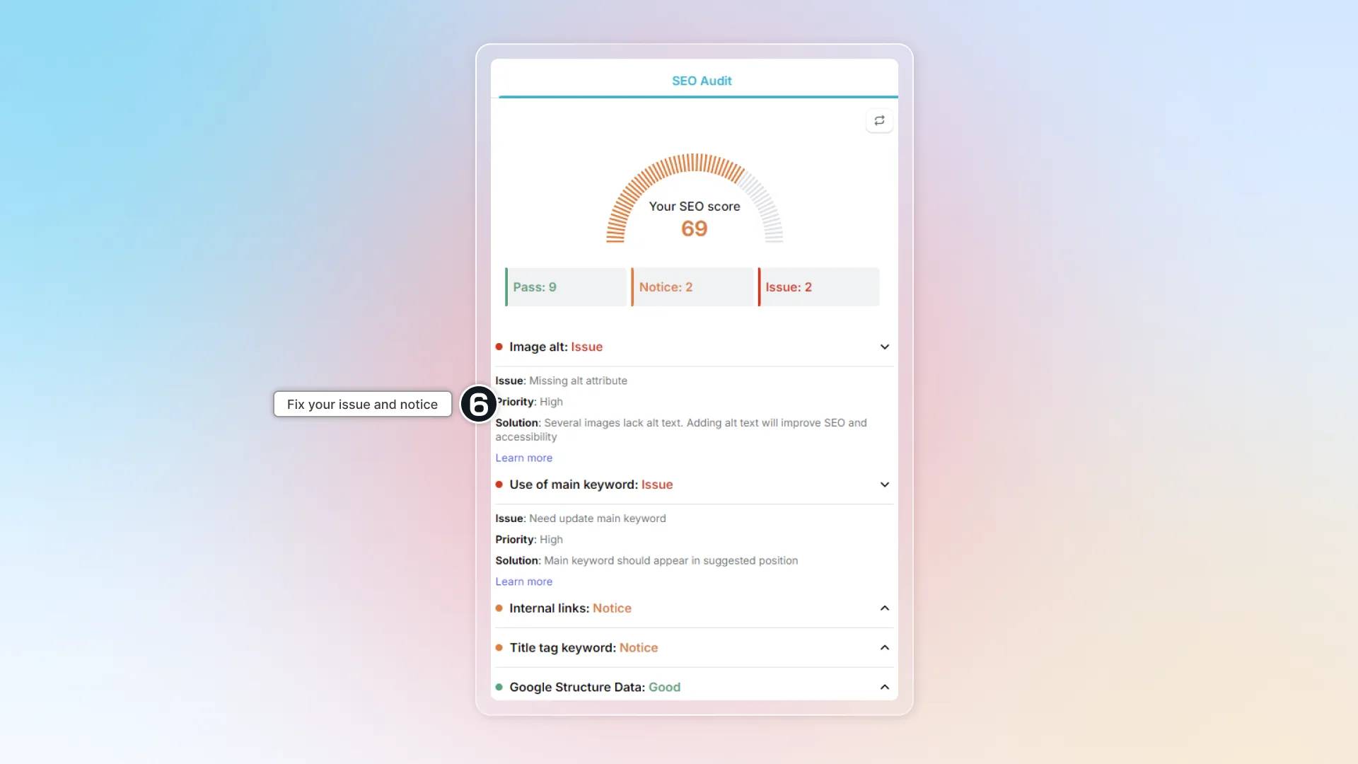 Fix issue seo