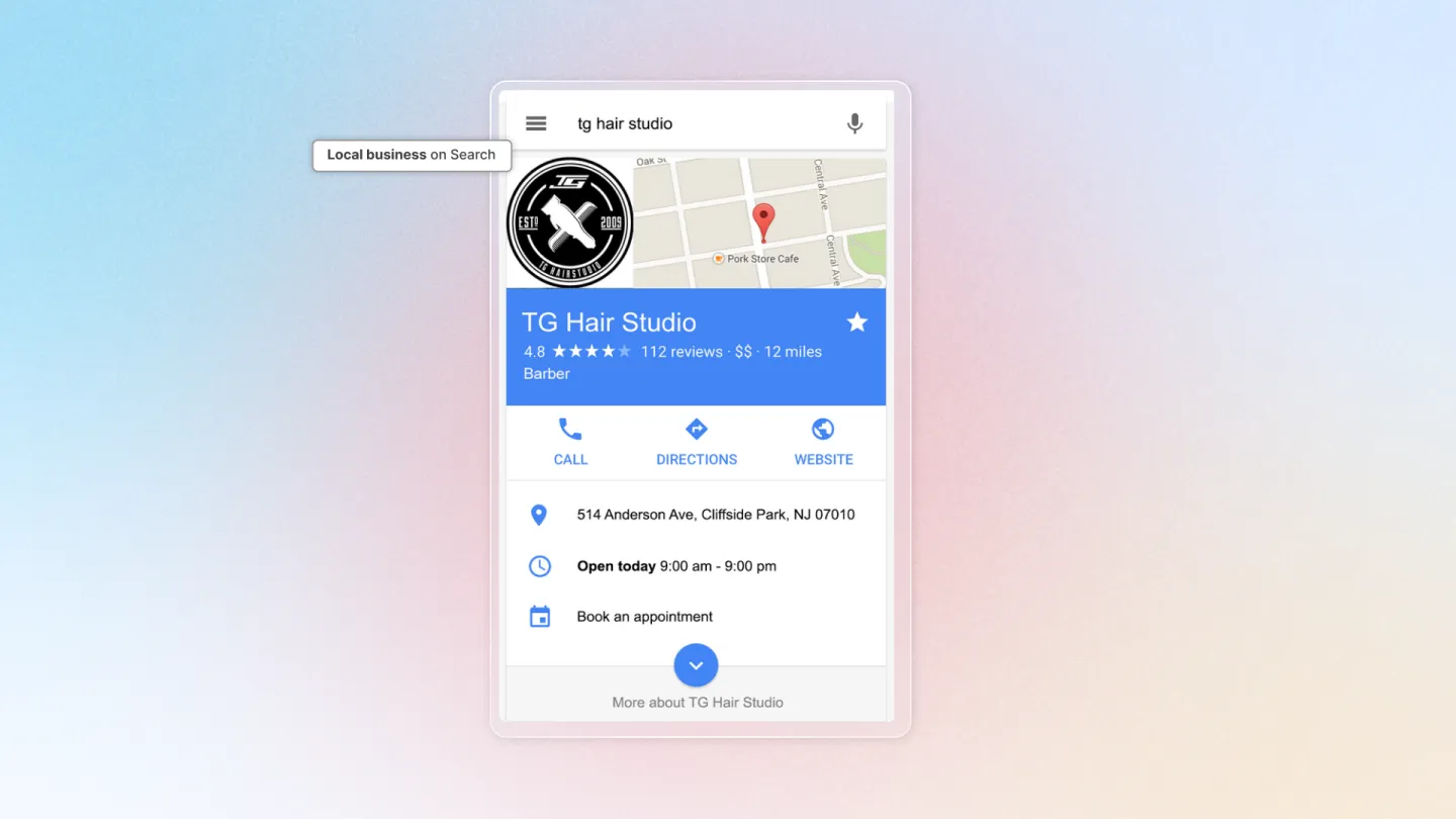 how local business are listed as rich results