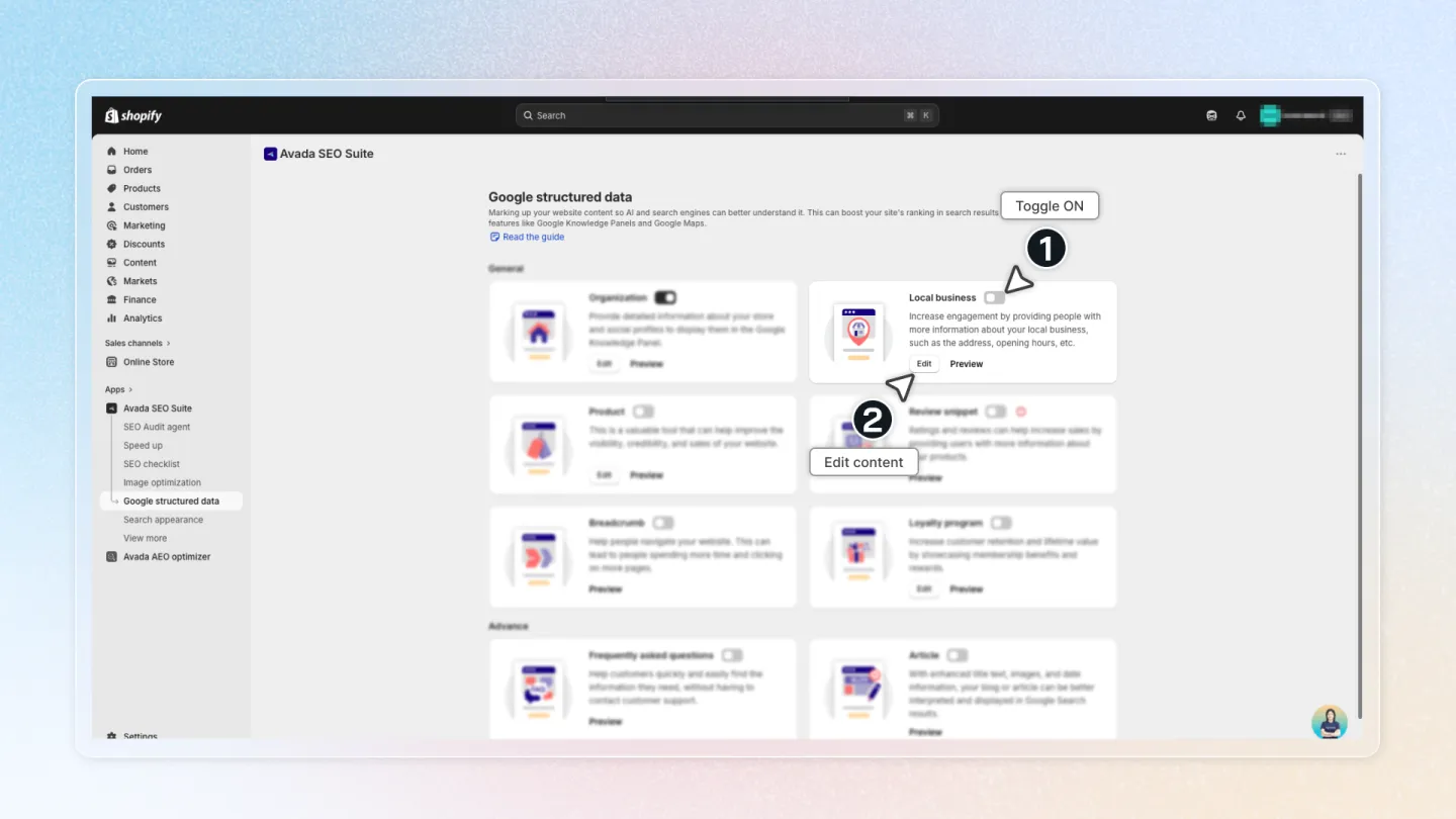 how to set up google structured data for local business