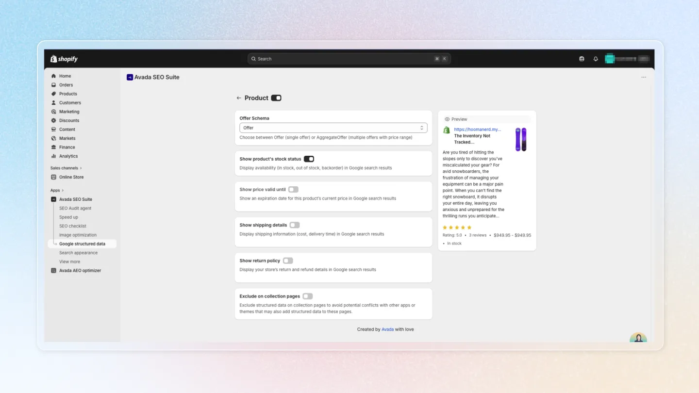 Product information fields in Google structured data