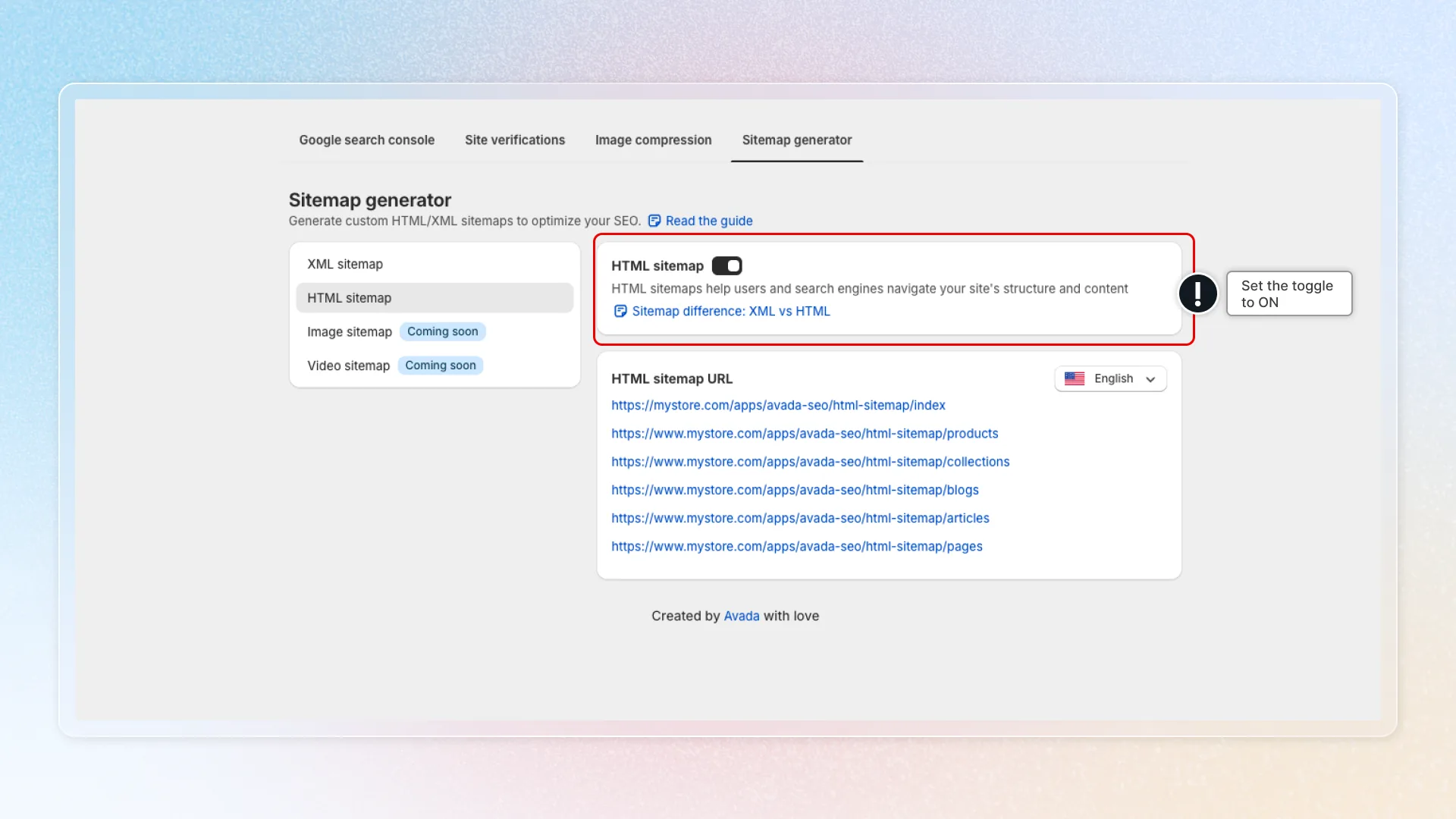 Create HTML sitemap