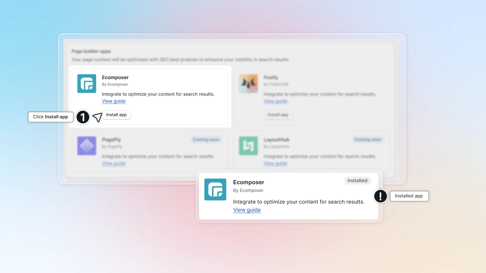 Integrate app ecomposer