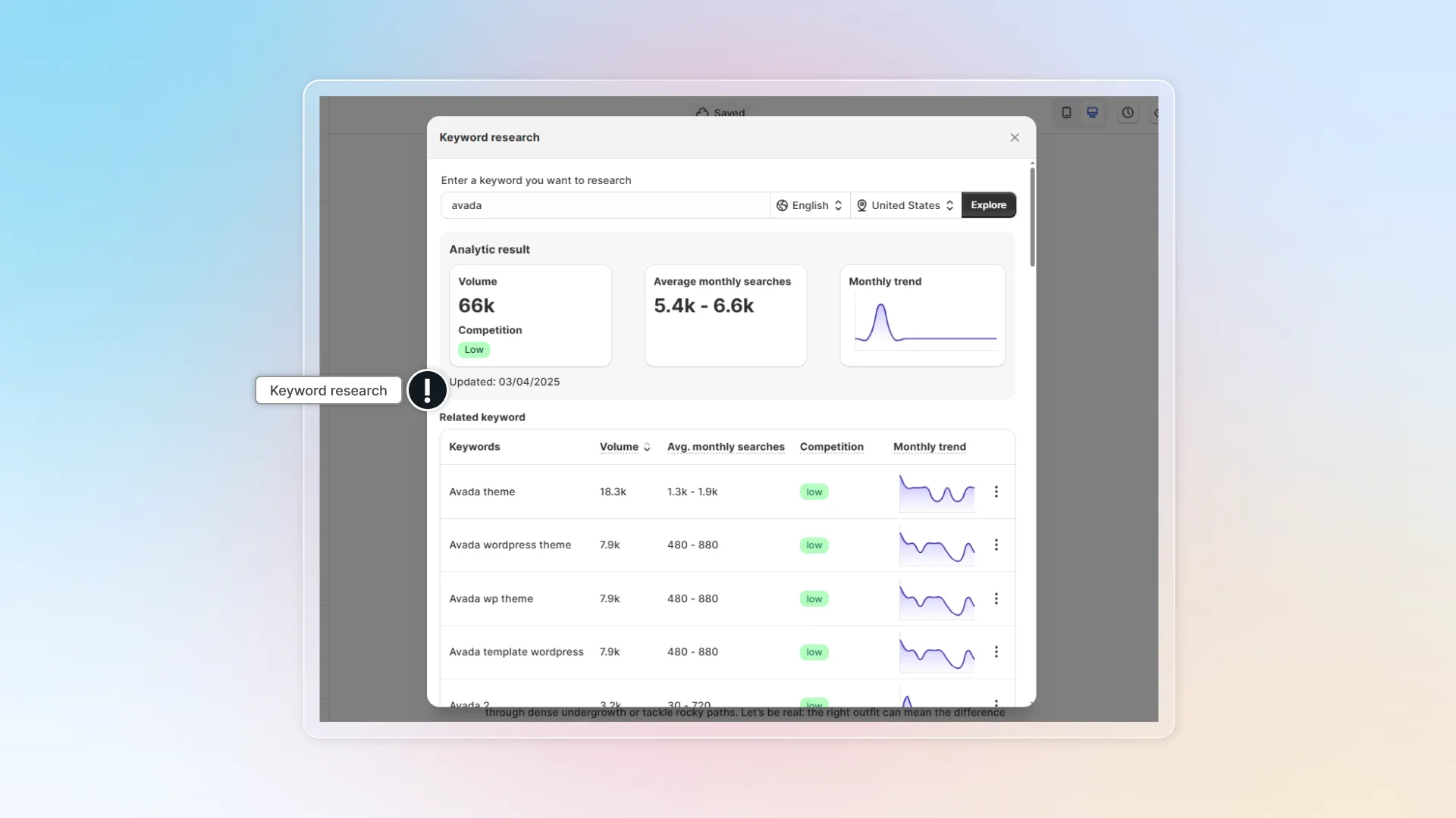 Keyword research