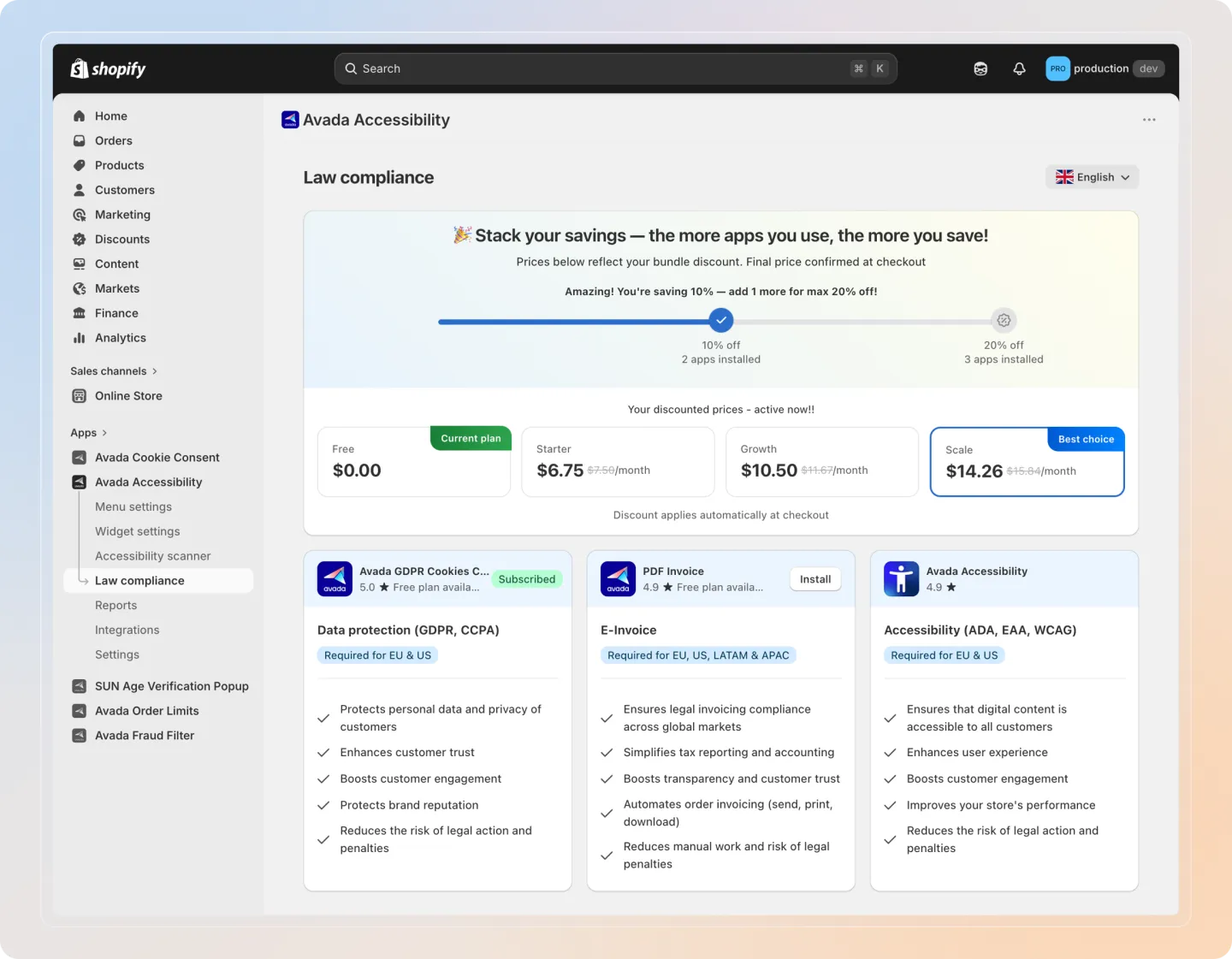 Law Compliance Bundle overview