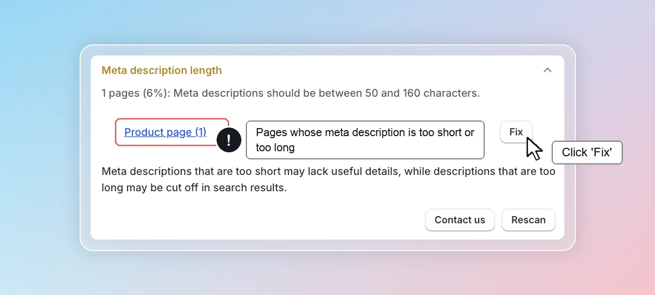 SEO checklist - Meta description length