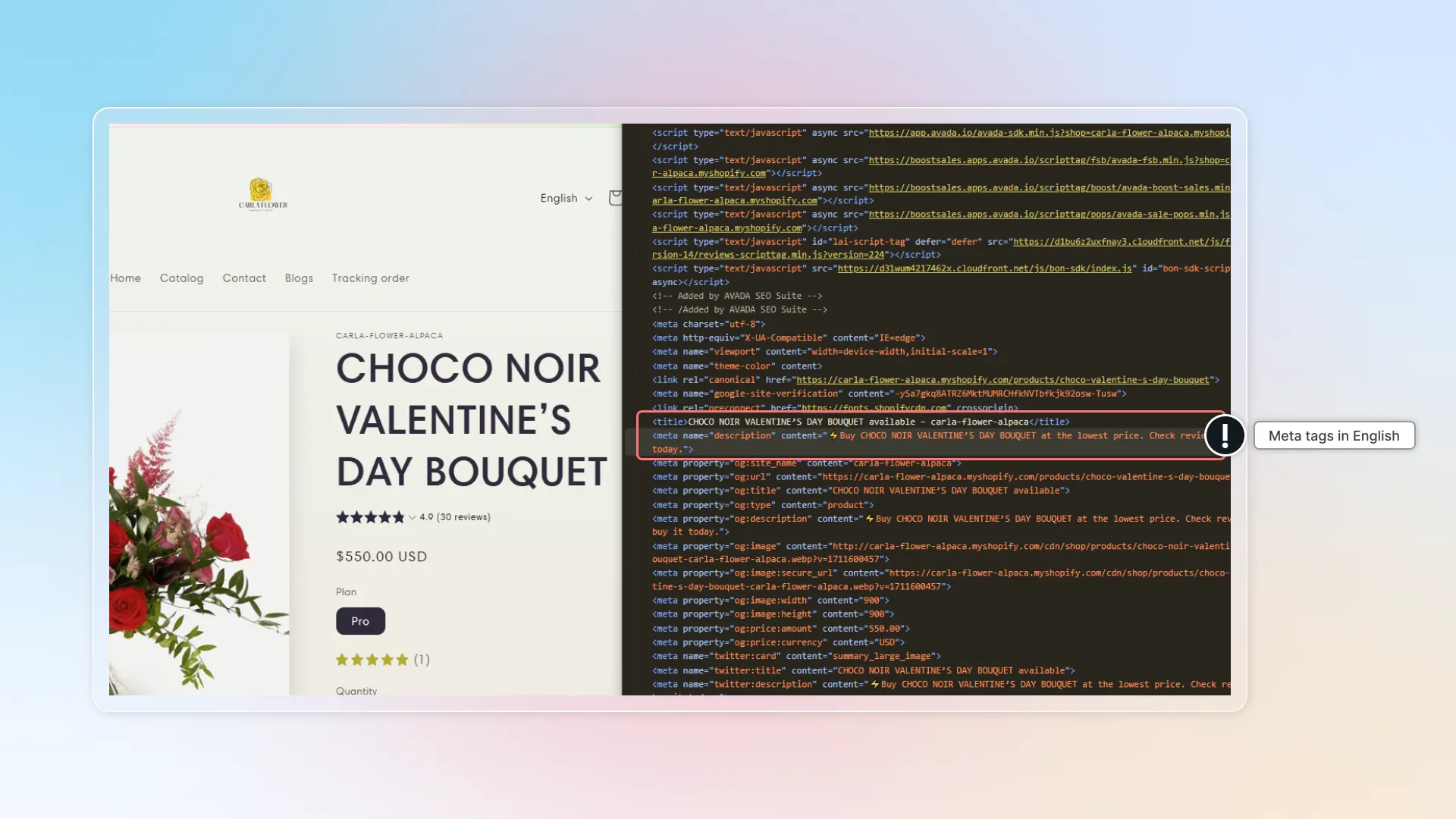 Meta tags in English