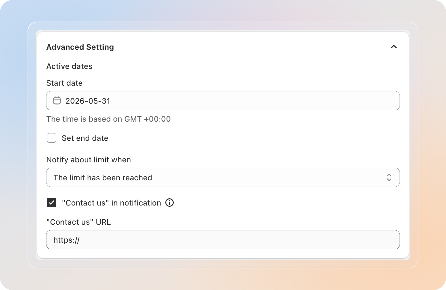 Advanced Setting