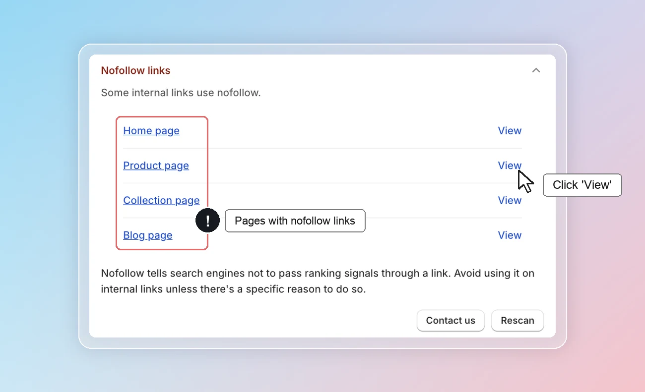 SEO checklist - Nofollow links