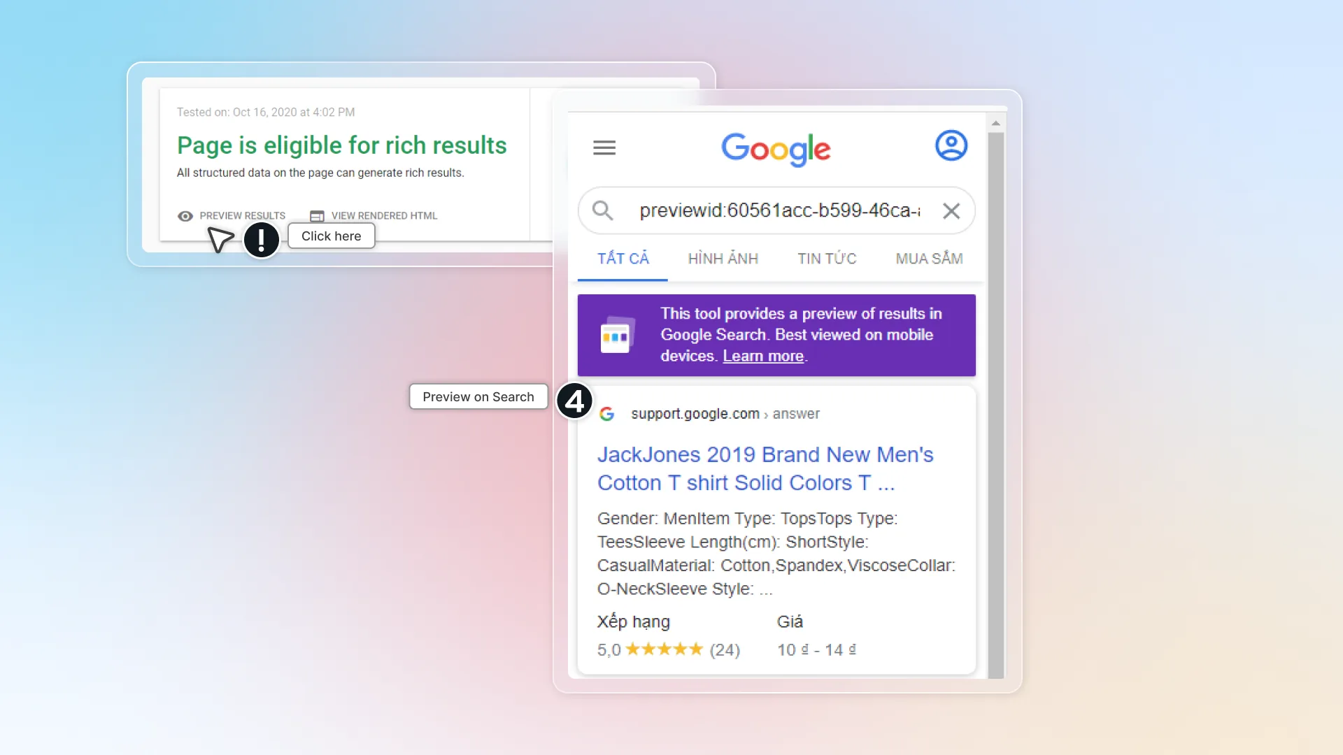 Preview on search