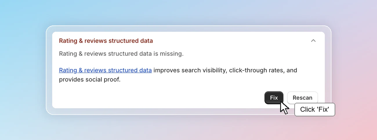 SEO checklist - Rating & reviews structured data