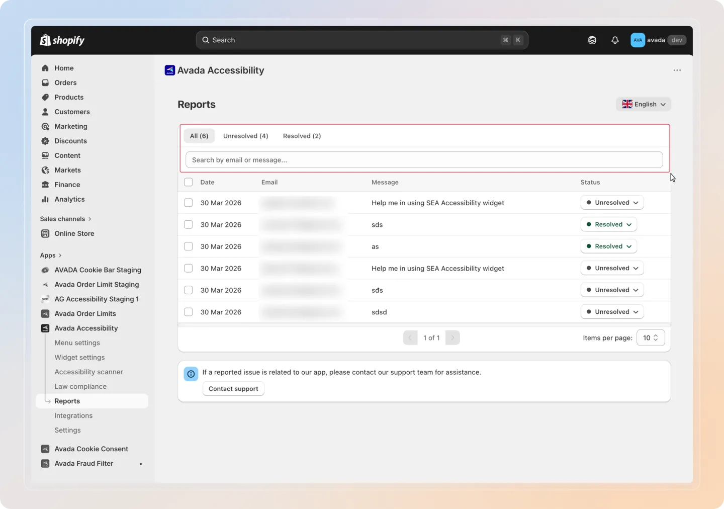 Filter and search reports