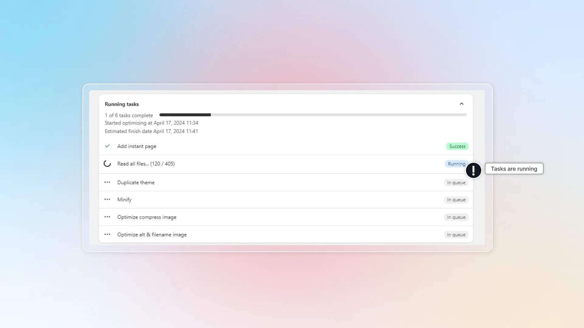 Running tasks
