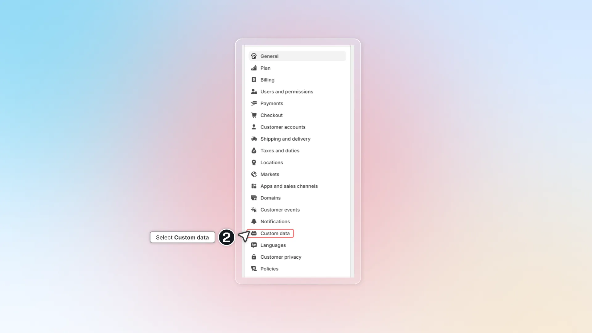 Select Custom data